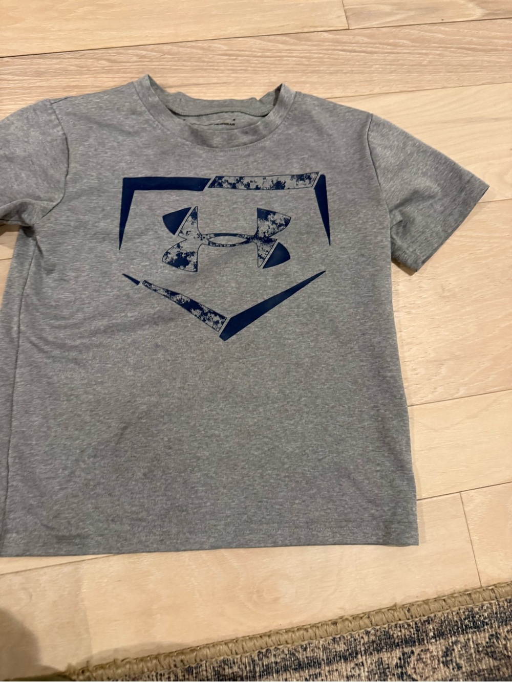 Under Armour Gray Tee with Navy Logo Graphic